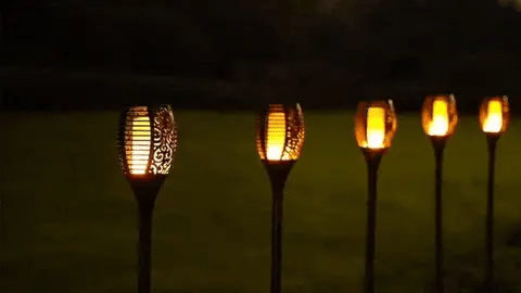 Pack 4 Antorchas Solares LED 58cm - Iluminación Exterior Decorativa