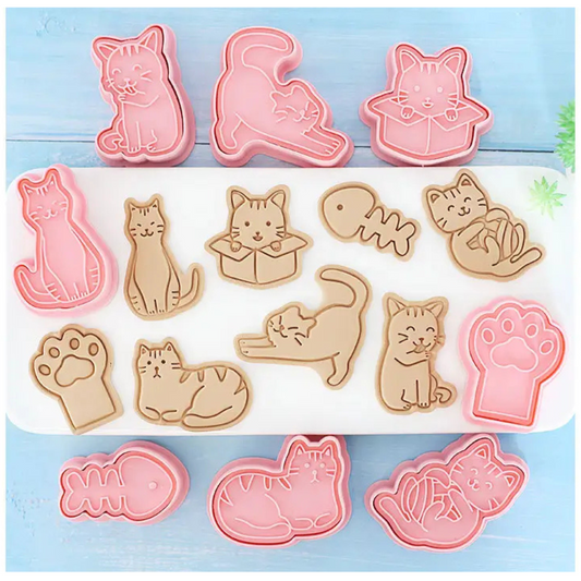 8 Cortadores Gatitos Para Galletas