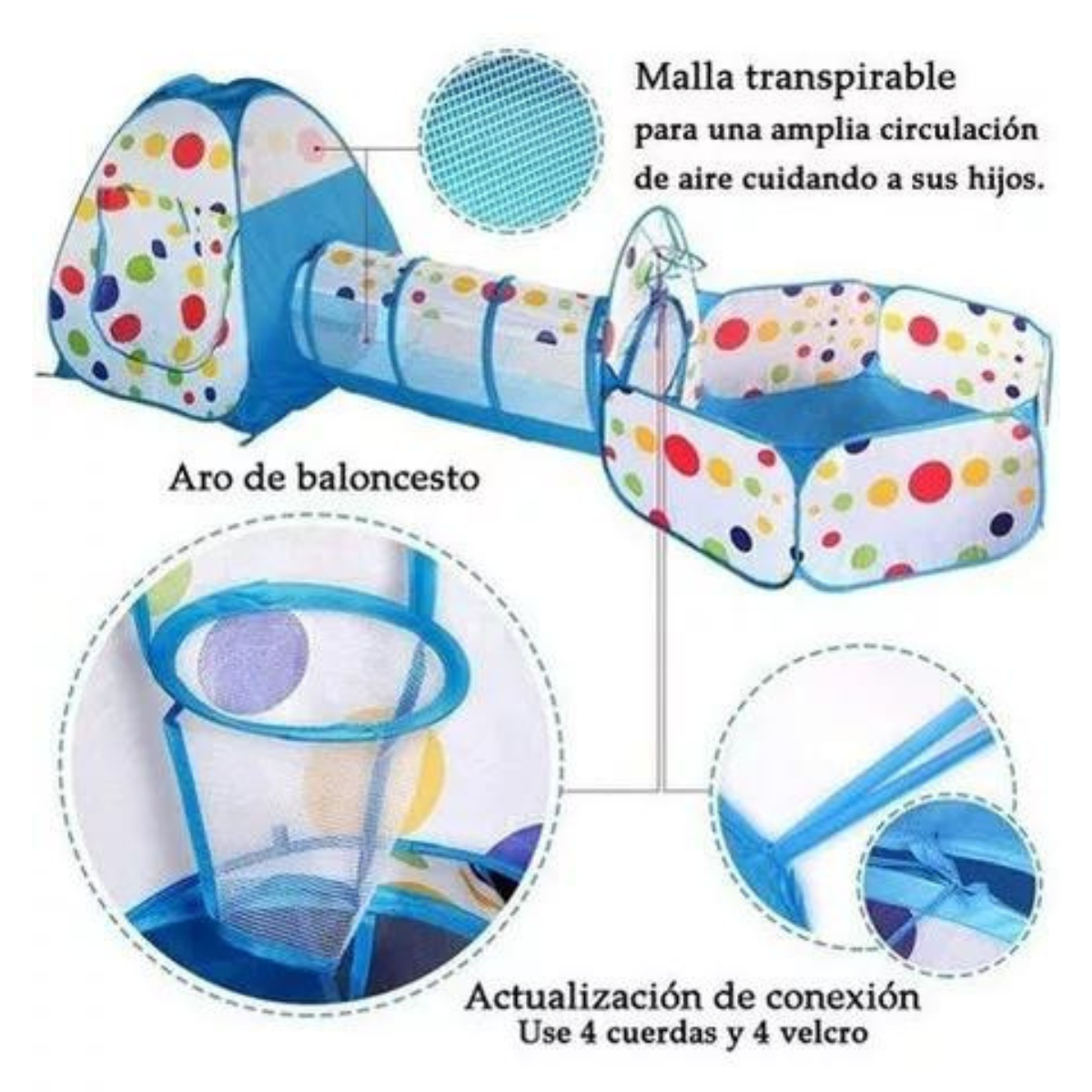 Carpa Túnel Plegable para Niños - Juego Exterior con Túnel Incluido